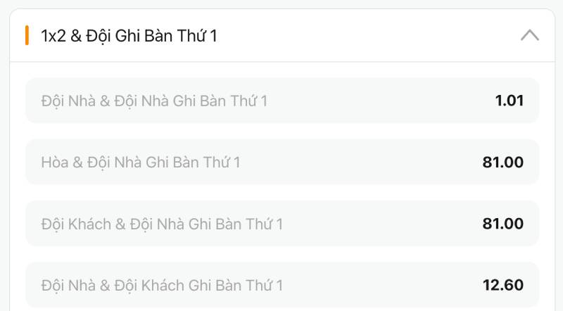 Kèo đội ghi bàn trước