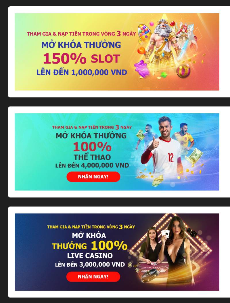 Nạp tiền lần đầu để mở khóa khuyến mãi